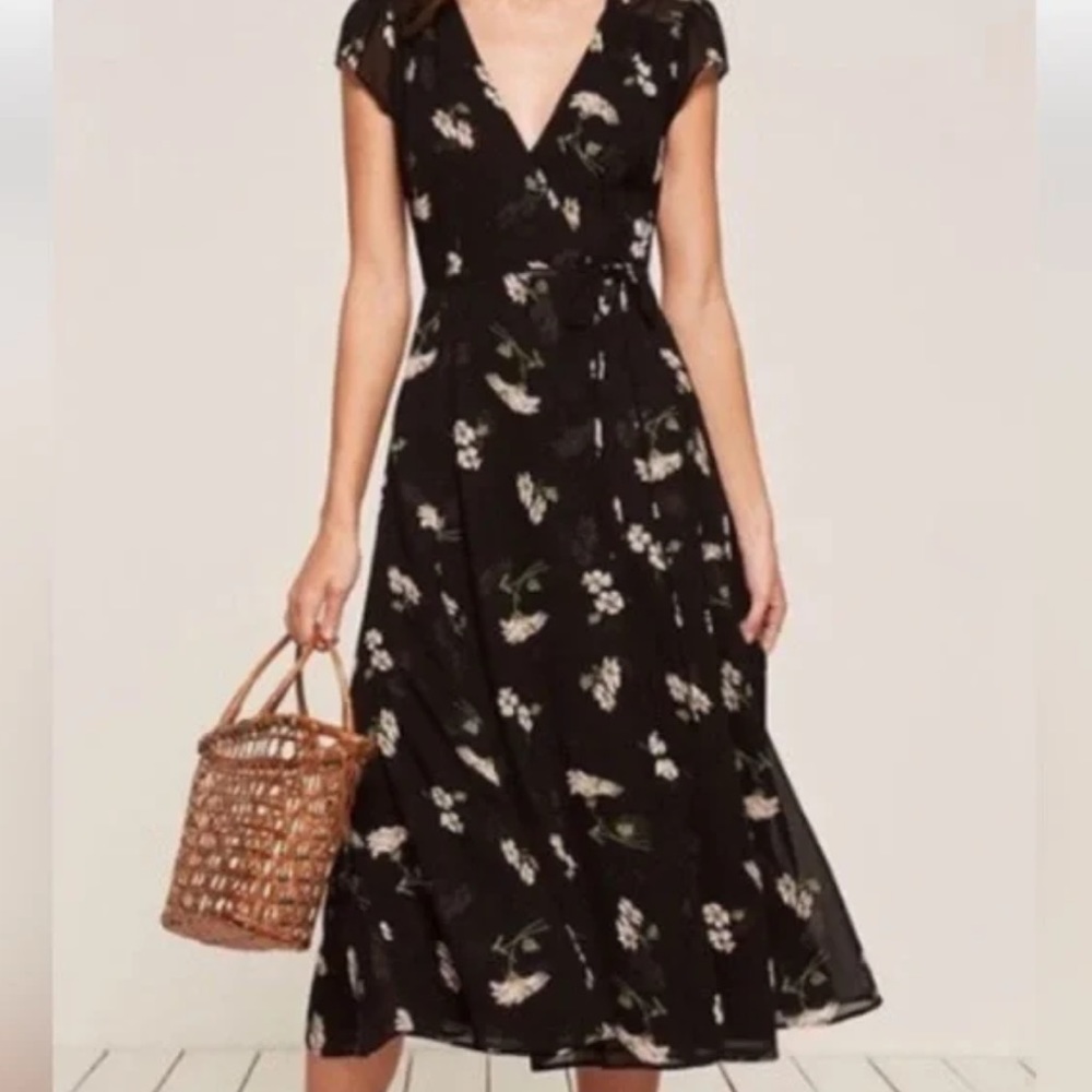 Reformation floral midi wrap